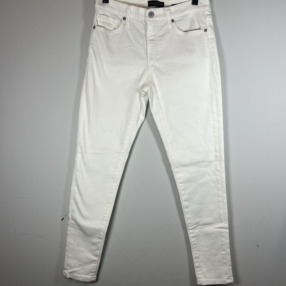 Banana Republic Premium‎ Denim mid-rise skinny White, Women's 27 NWOT